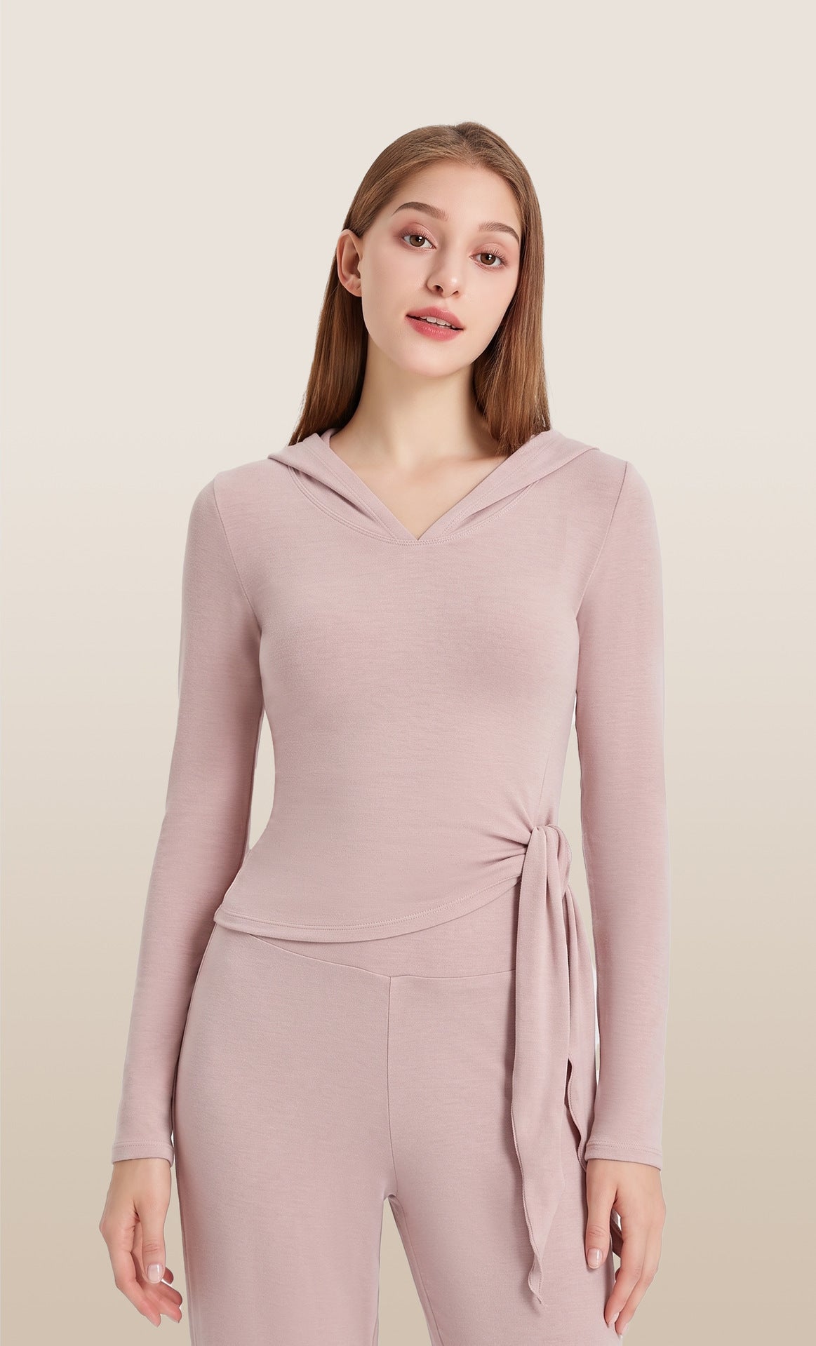 Wholesale Women’s Thermal Workout Hoodie | Thick Fleece-Lined Long-Sleeve Sportswear | fouregg
