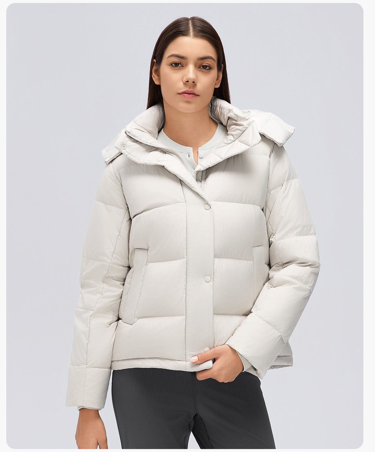 Wholesale Women’s Thickened Down Puffer Jacket D26150 | Slim-Fit Adjustable-Waist Winter Outerwear | fouregg
