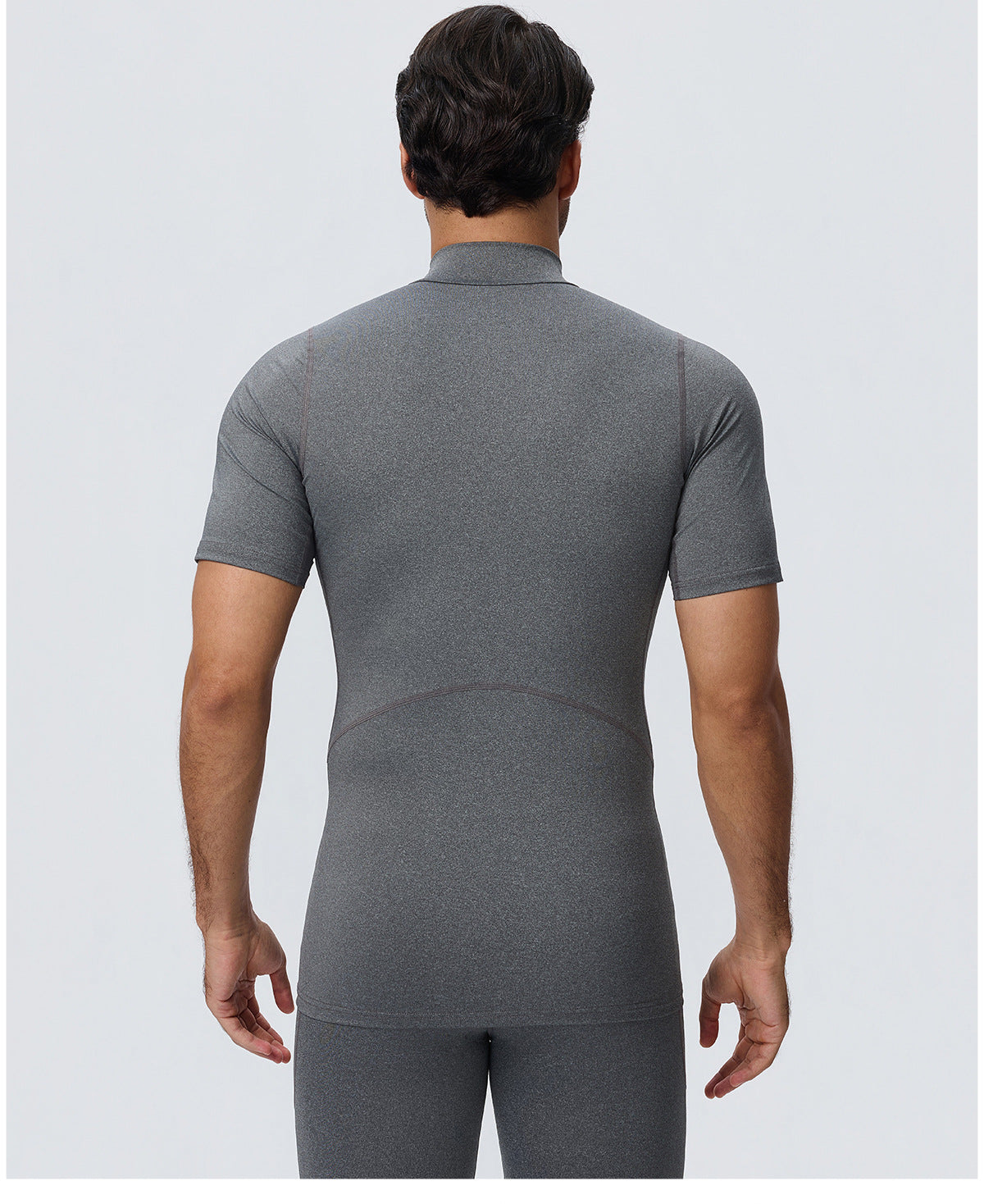 Wholesale Men’s Sculpting Workout Shirt 61207 | Slim-Fit Short Sleeve Running & Training Top | fouregg