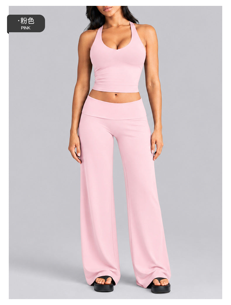 Wholesale Women’s Activewear Set | Quick-Dry Racerback Sports Tank & Relaxed Workout Trousers | fouregg