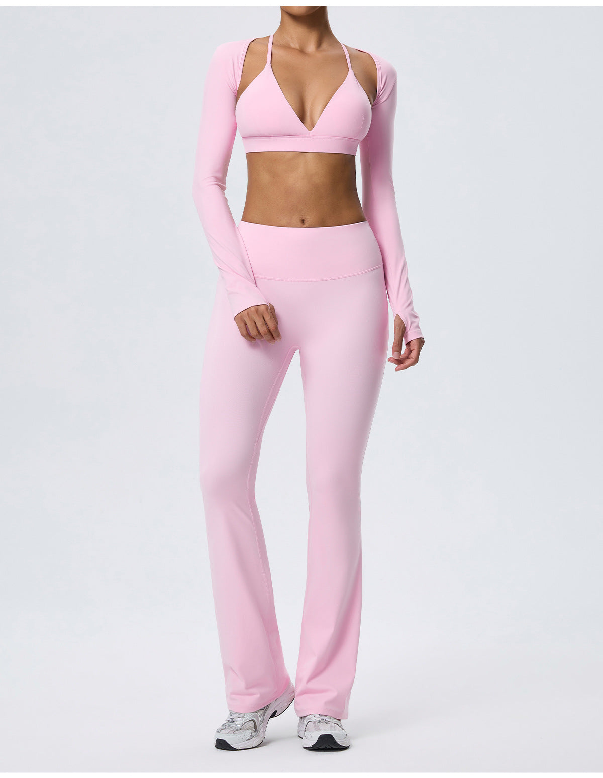 Wholesale Women’s 2-Piece Activewear Set | Bulk Fitted Long-Sleeve Workout & Yoga Wear | fouregg