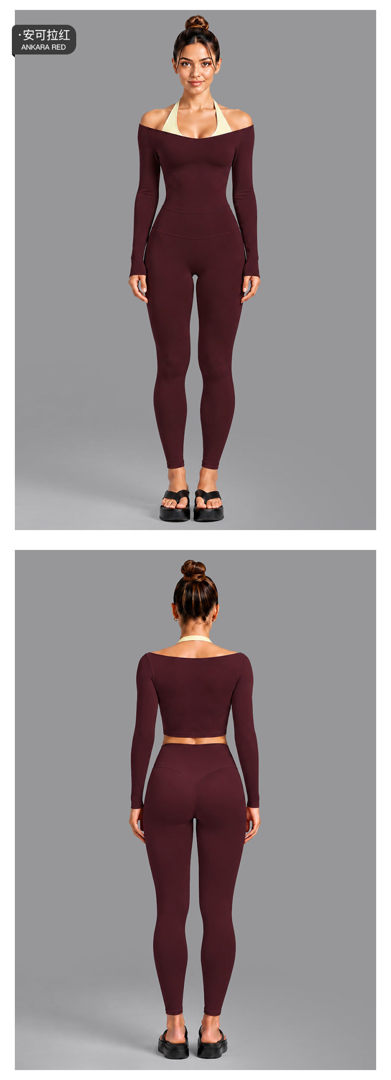 Wholesale Women’s Activewear Set | Double-Layer Halter Sports Top & Breathable Fitness Leggings | fouregg