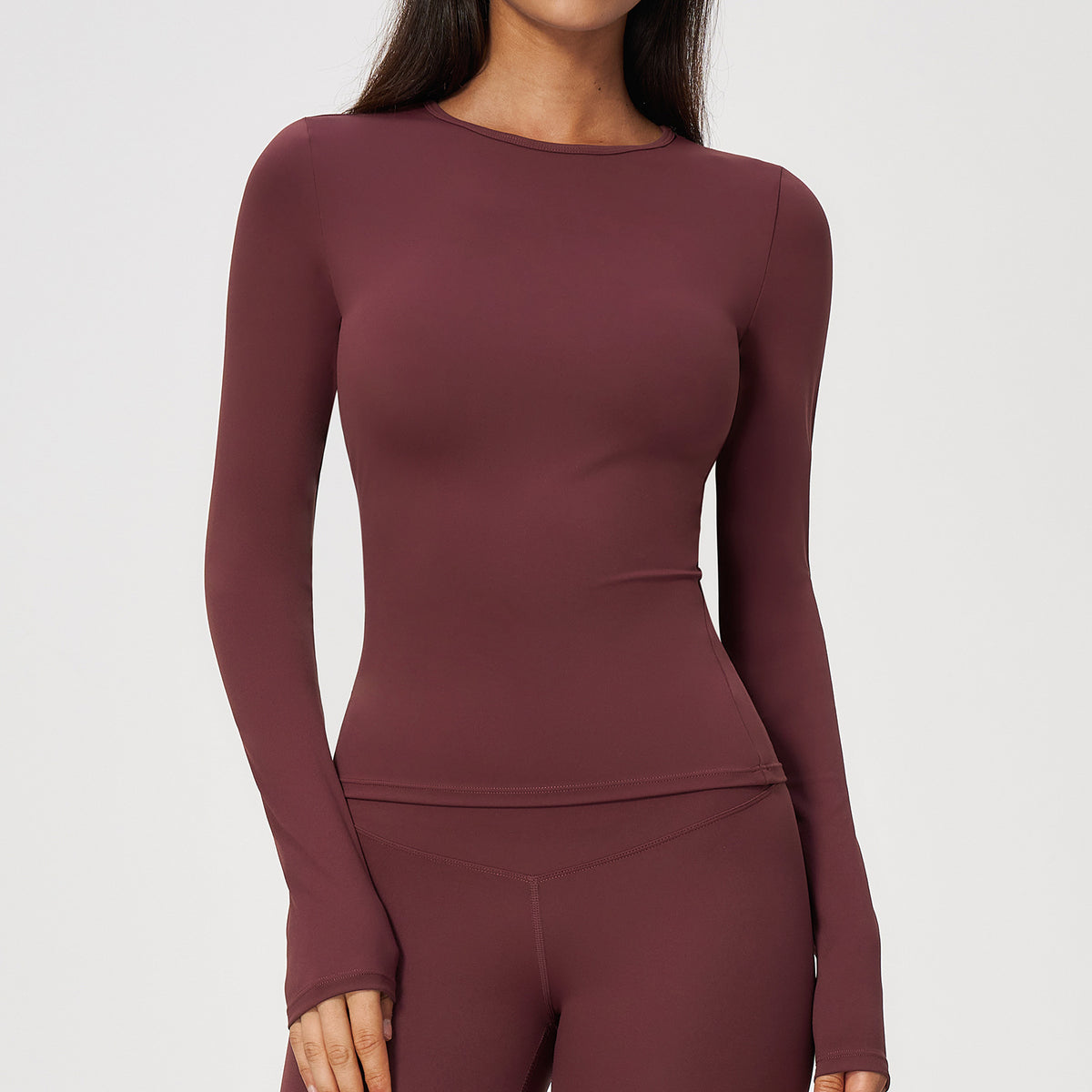 10/2023 Winter long sleeve yoga wear high intensity fitness wear Pilates running long sleeve top 8519