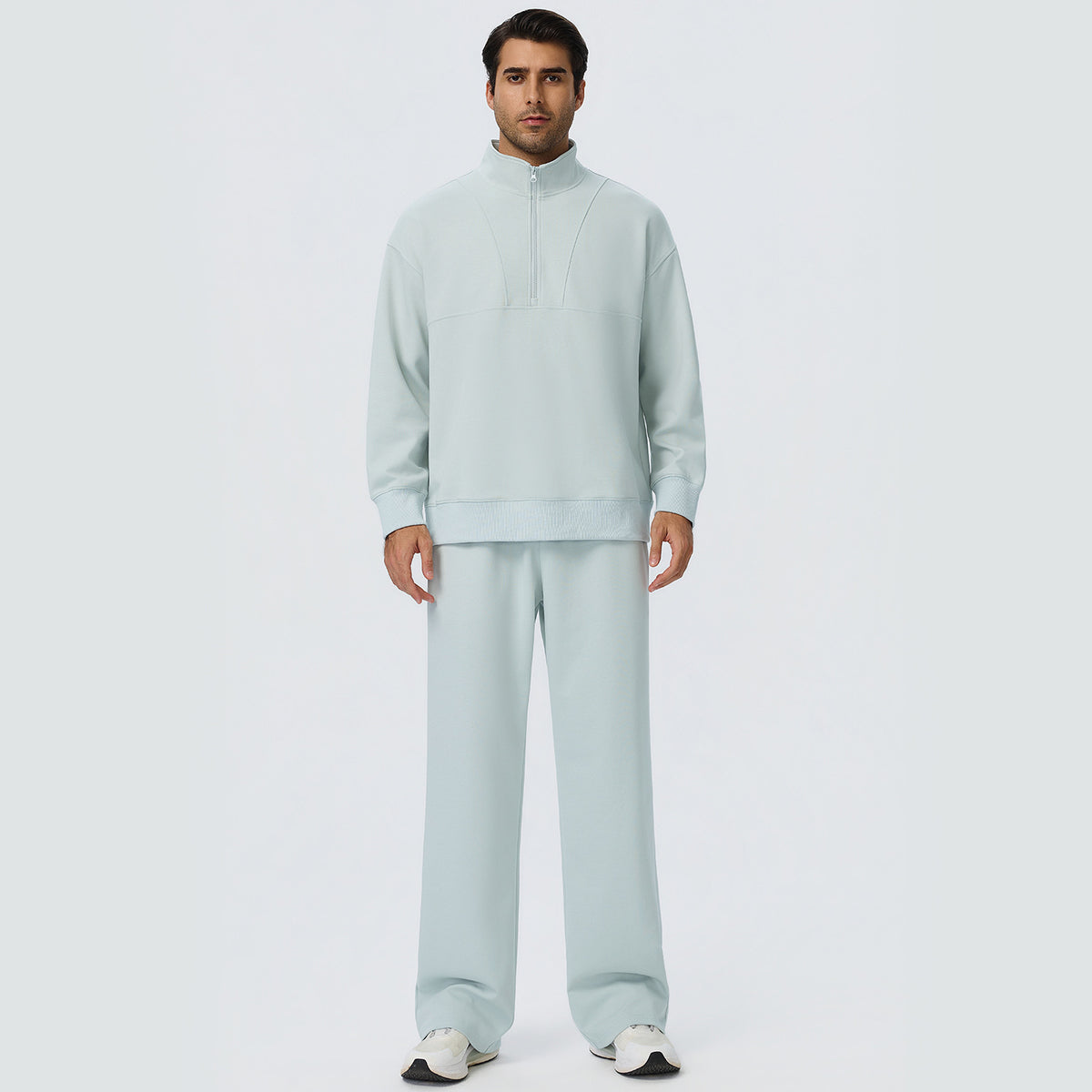 Wholesale Men’s Fleece Tracksuit Set | Bulk Warm Running & Fitness Activewear | fouregg - Glacier Green