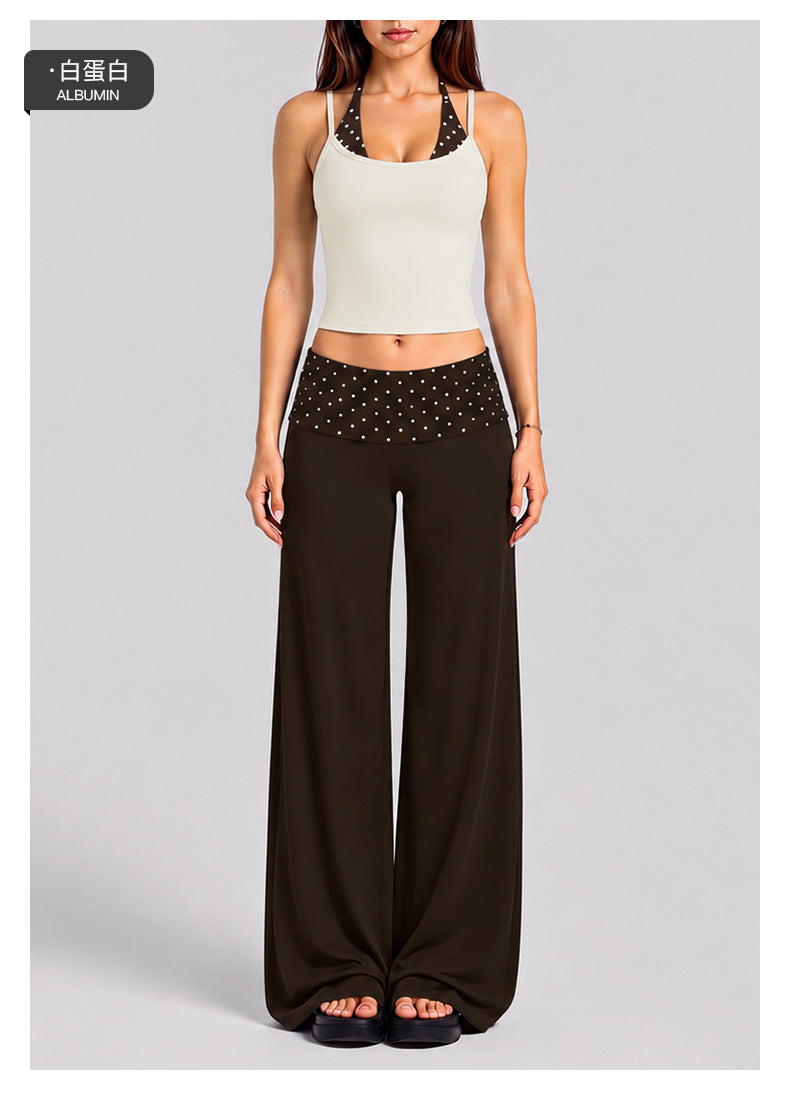 Wholesale Women’s Activewear Set | Color-Block Workout Tank & Quick-Dry Polka Dot Yoga Pants | fouregg