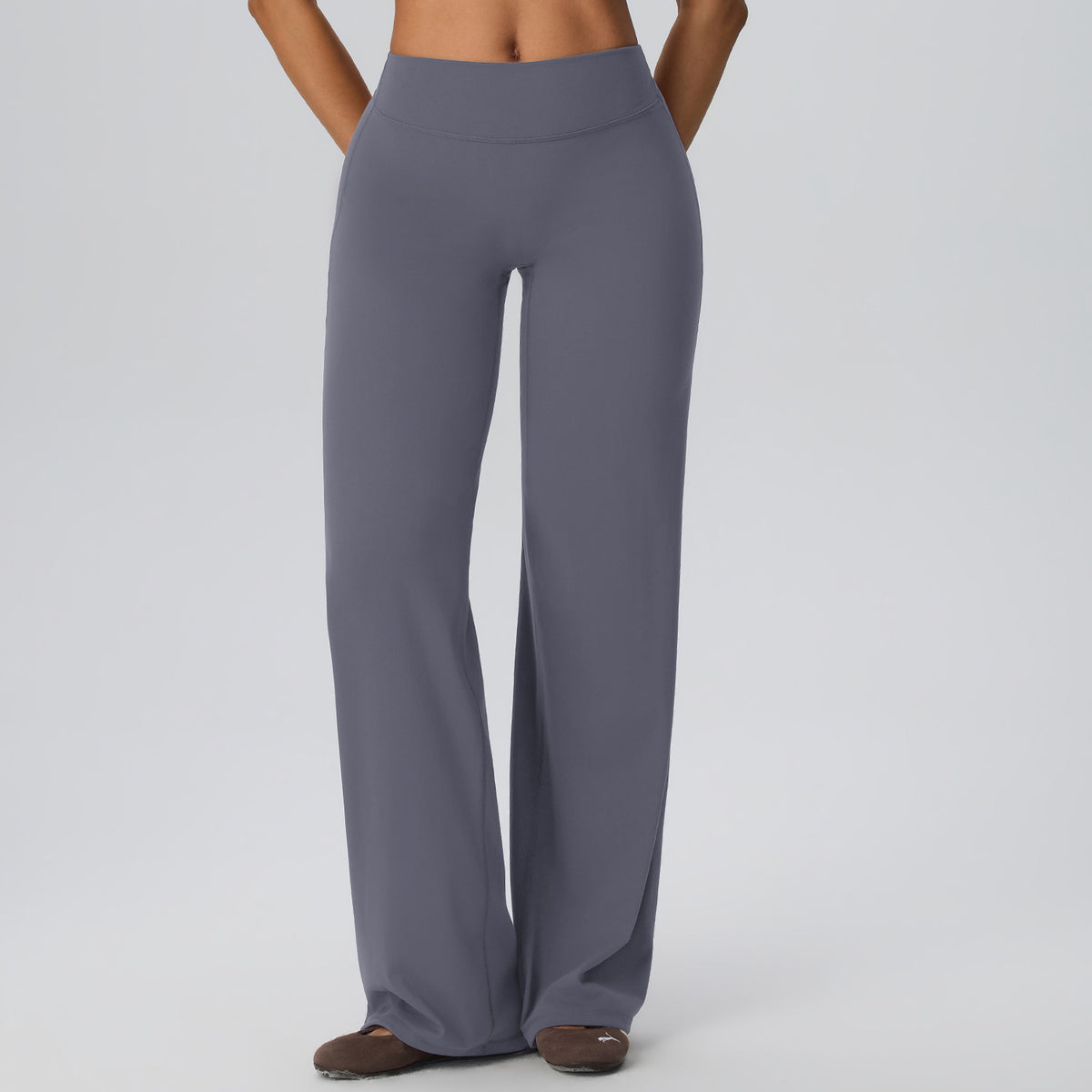 Wholesale Women’s Double-Brushed Yoga Pants | Bulk High-Waist Sculpting Straight-Leg Activewear 62345 | fouregg - Smog Blue