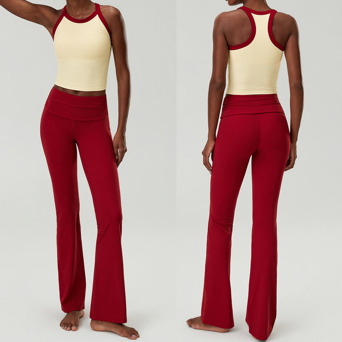 Wholesale Plus Size Women’s Fitness Set | Bulk Sculpting Running & Workout Wear | fouregg - Ankara Red