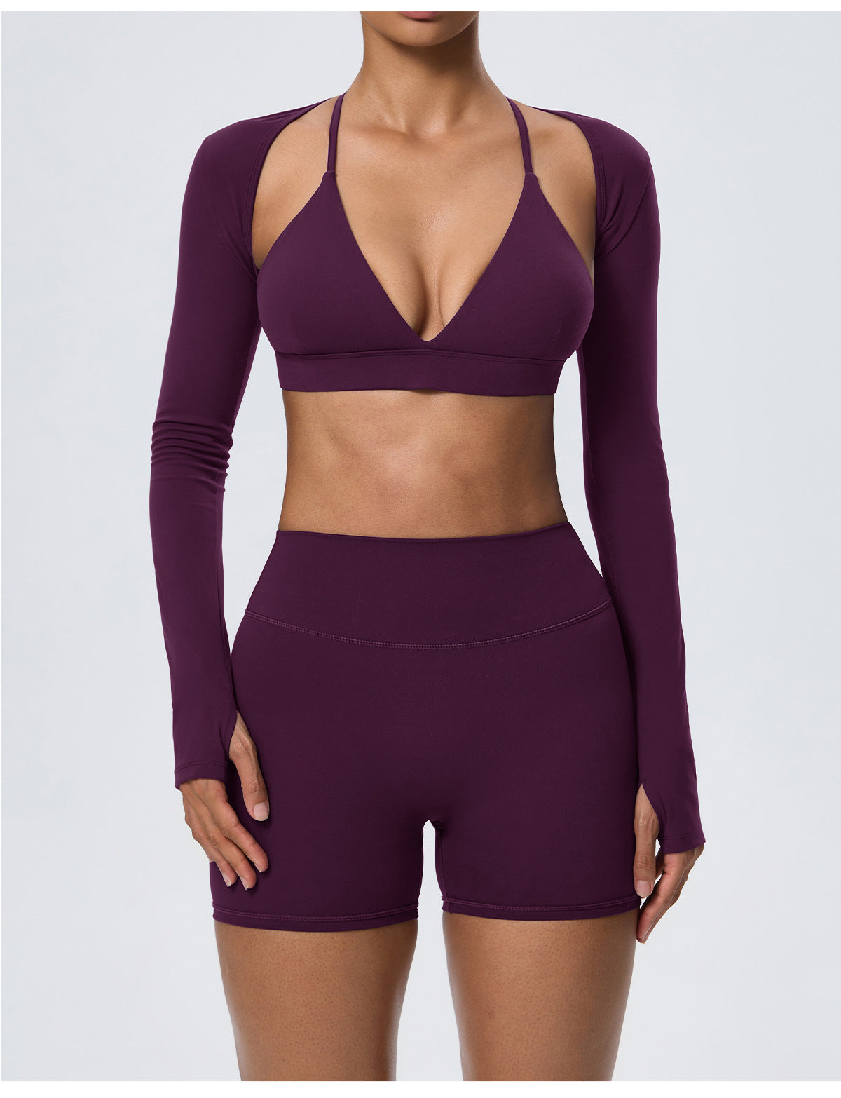 Wholesale Women’s Double-Brushed Activewear Set | Bulk 3-Piece Yoga & Running Outfit | fouregg