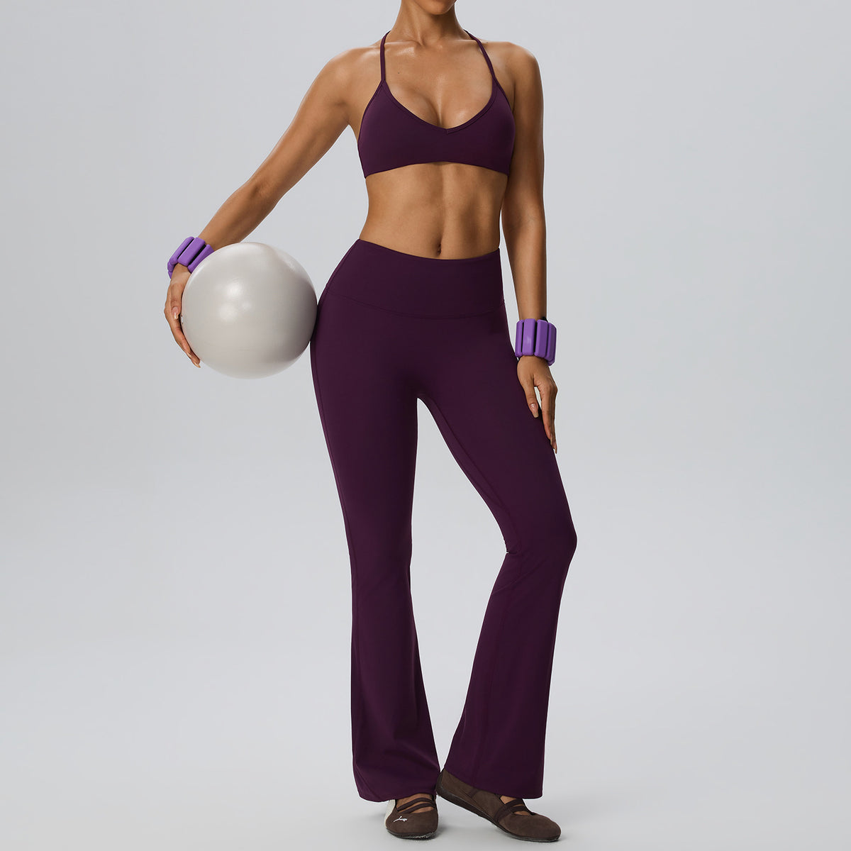 Wholesale Women’s Double-Brushed Sports Bra | Bulk V-Neck Halter Fitness & Yoga Wear 62767 | fouregg
