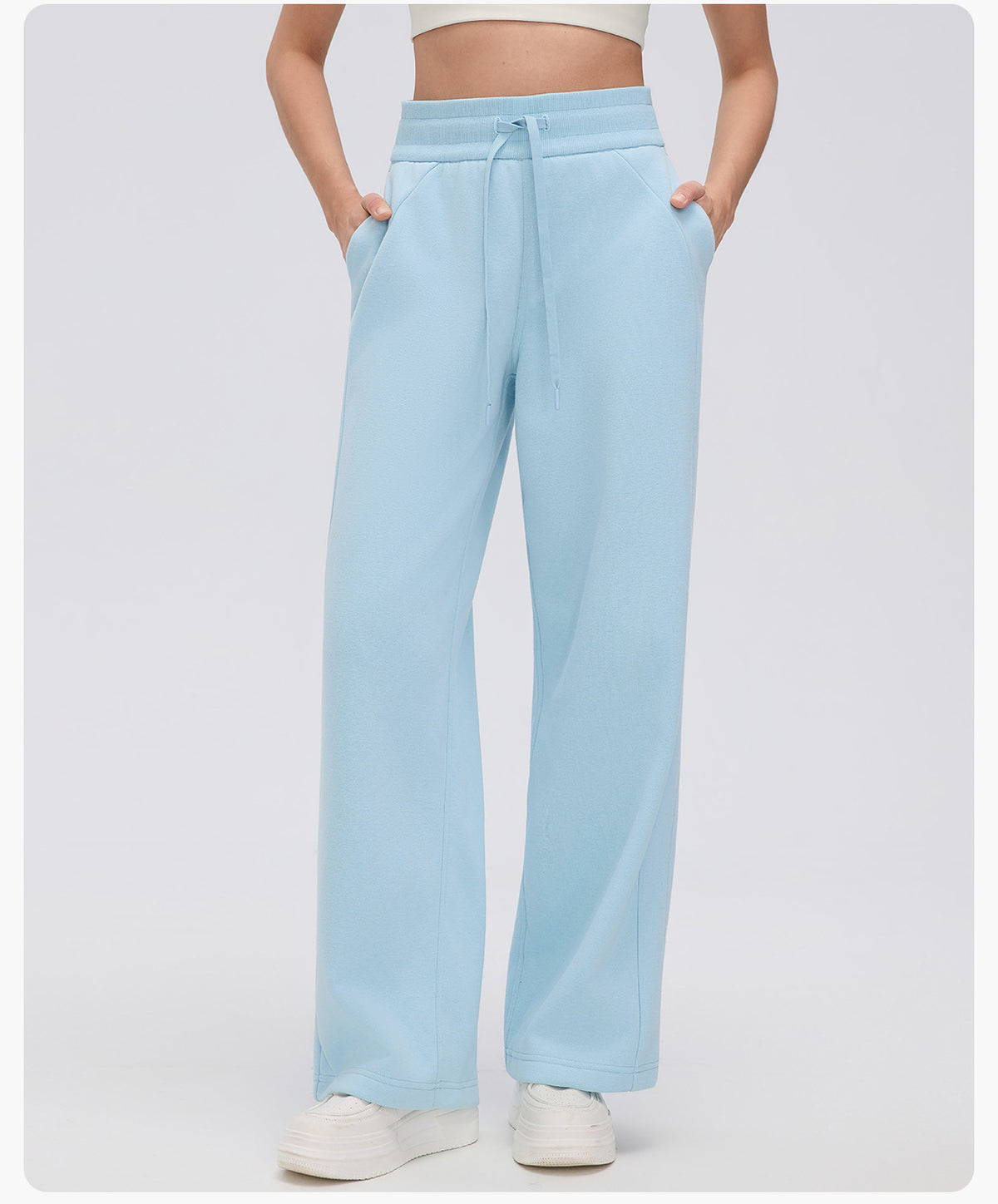 Wholesale Women’s Winter Sweatpants D26116 | Relaxed Straight-Leg Warm-Up Trousers with Elastic Waist | fouregg
