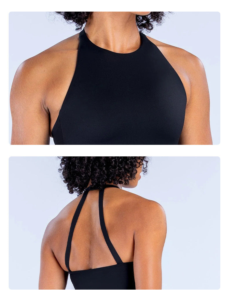 Wholesale Women’s Activewear Set | Halter Sports Top & Contrast Polka Dot Workout Pants | fouregg