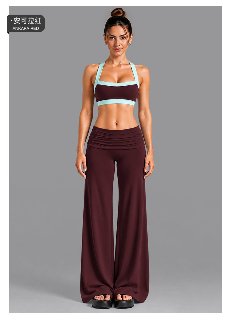 Wholesale Women’s Activewear Set | Contrast-Color Yoga Bra & Pilates Fitness Pants | fouregg