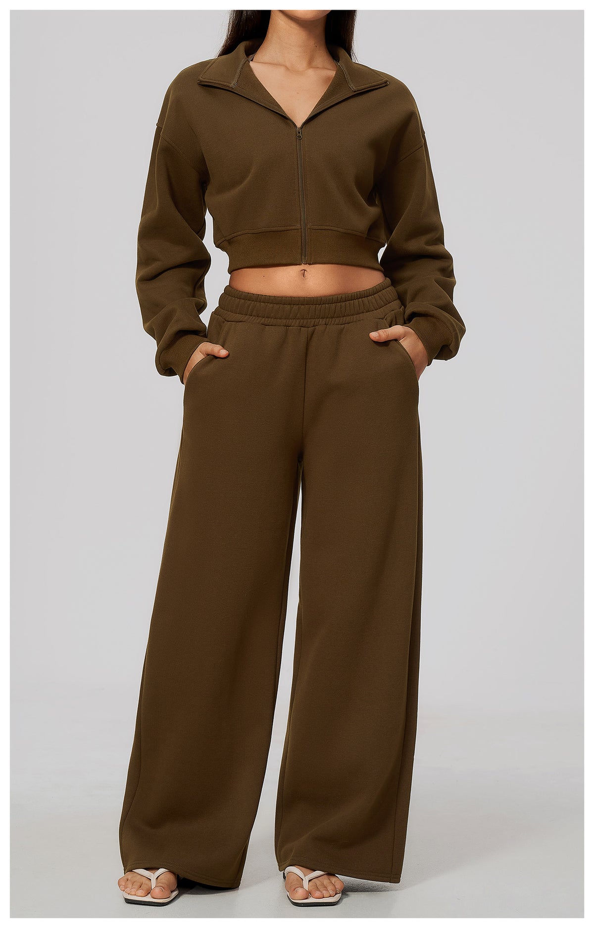 Wholesale Women’s Cropped Sports Jacket | Bulk Warm Windproof Fleece 3615 | fouregg