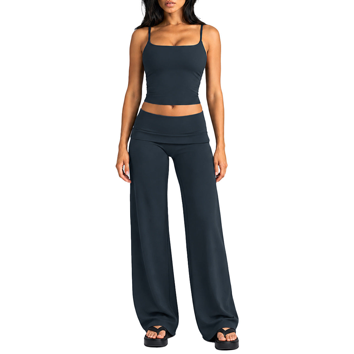 Wholesale Women’s Activewear Set | Quick-Dry Backless Tank Top & Slimming High-Waisted Workout Pants | fouregg