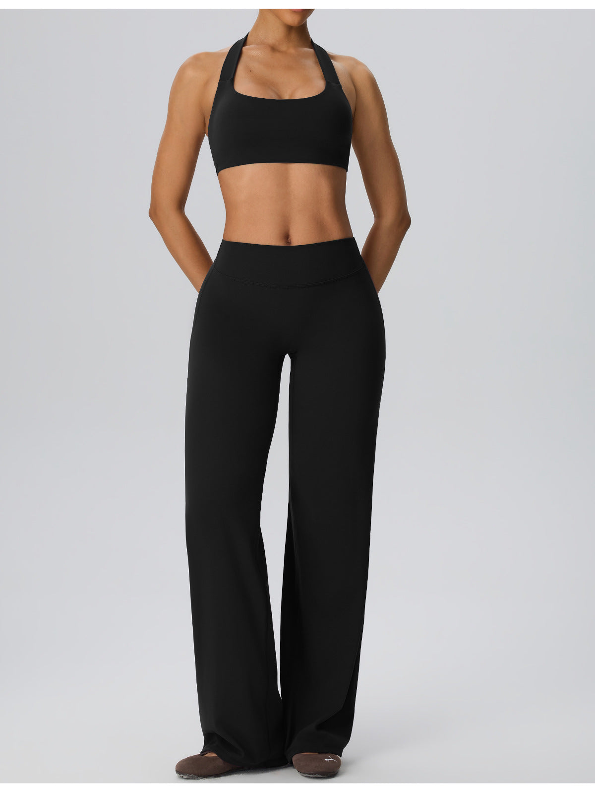 Wholesale Women’s Double-Brushed Yoga Pants | Bulk High-Waist Sculpting Straight-Leg Activewear 62345 | fouregg
