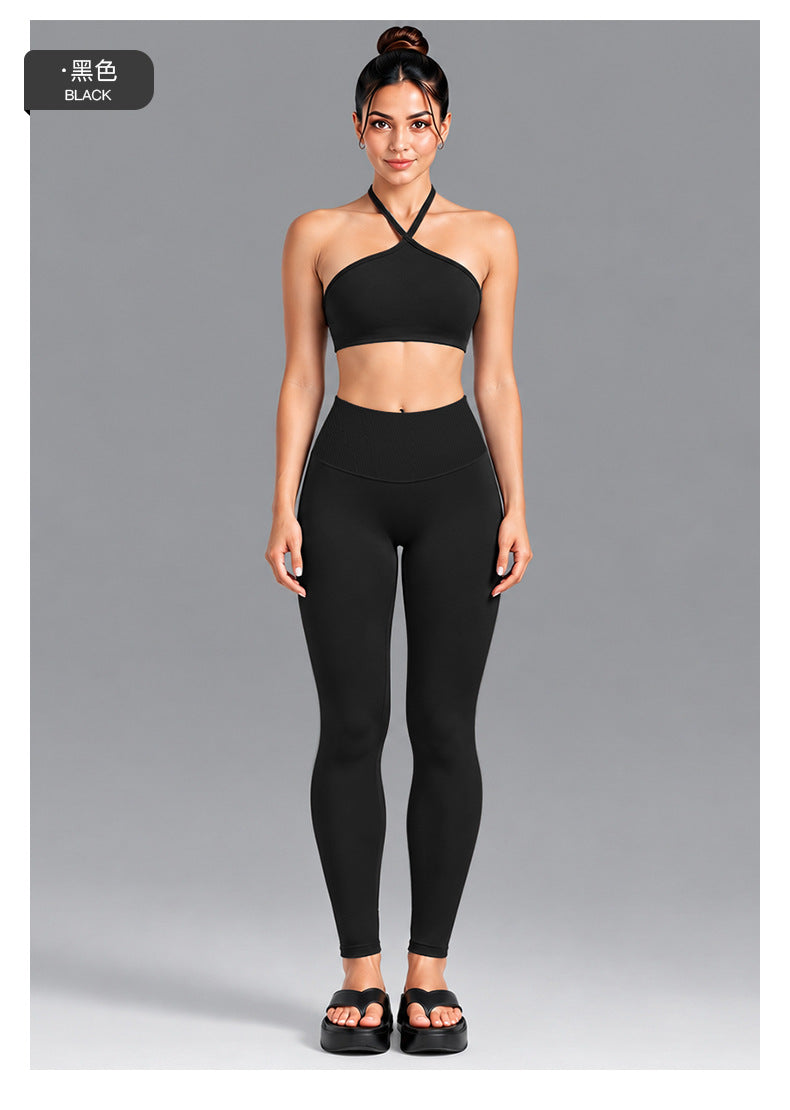 Wholesale Women’s Activewear Set | Contrast Stripe Workout Top & Casual Fitness Leggings | fouregg