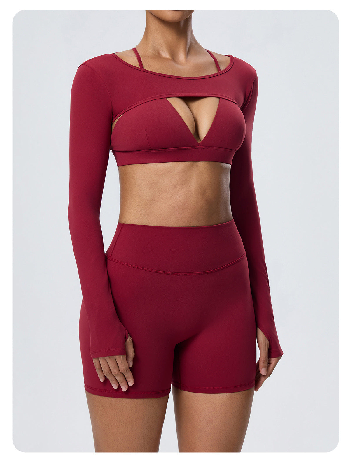 Wholesale Women’s Double-Brushed Yoga Set | Bulk Sports Bra, Sculpting Shorts & Cover-Up | fouregg