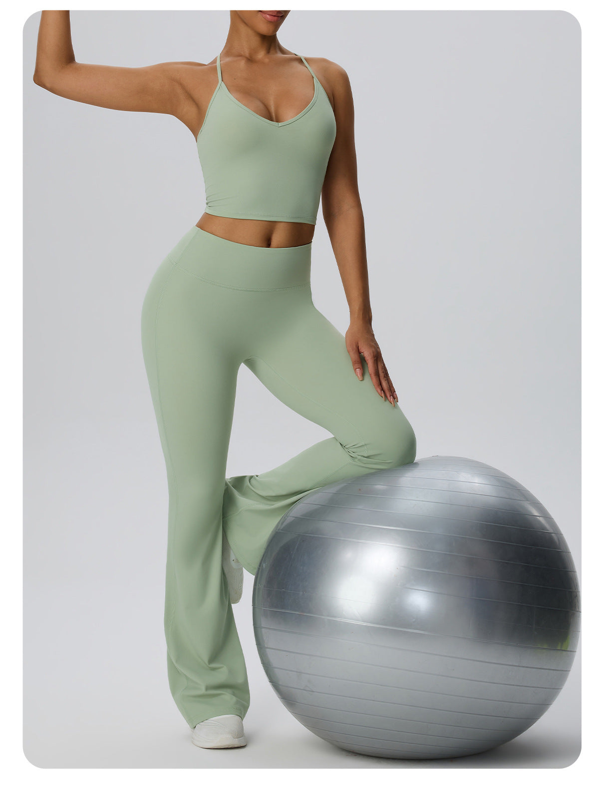 Wholesale Women’s High-Stretch Flare Yoga Pants | Bulk Sculpting Wide-Leg Activewear 62347 | fouregg
