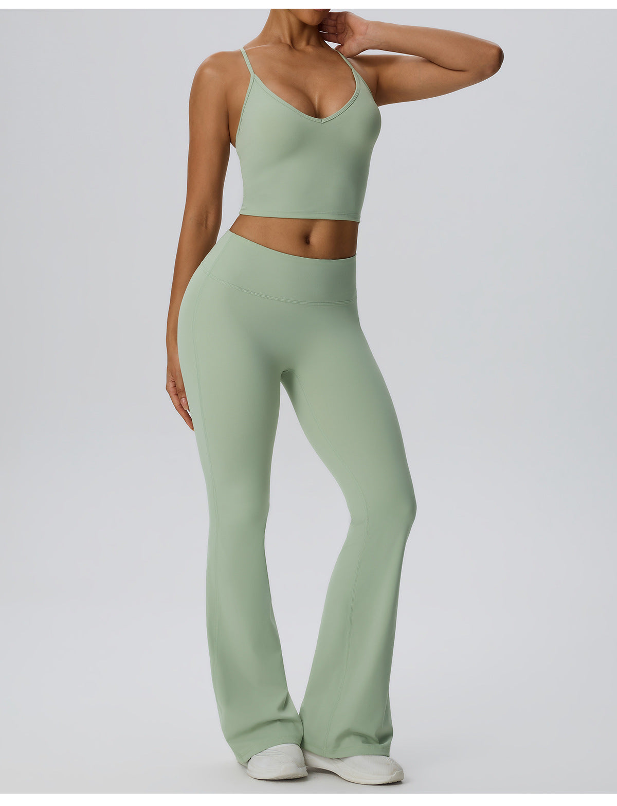 Wholesale Women’s High-Stretch Flare Yoga Pants | Bulk Sculpting Wide-Leg Activewear 62347 | fouregg