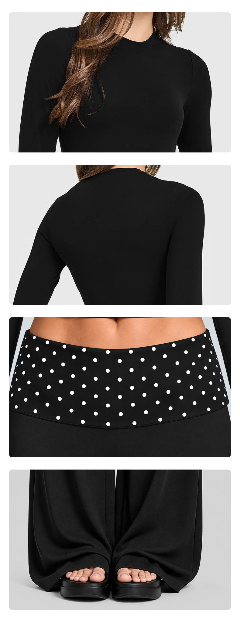 Wholesale Women’s Activewear Set | Fitted Sports Tank & Color-Block Polka Dot Workout Pants | fouregg
