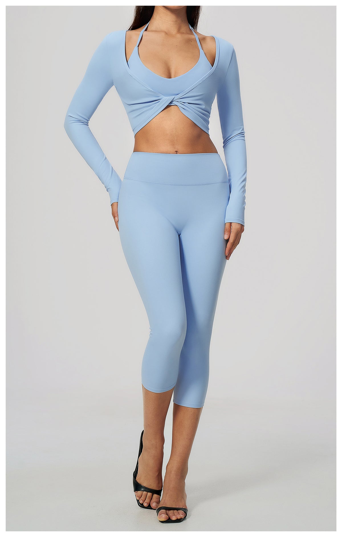 Wholesale Women’s Brushed Pilates Top 5529 | High-Stretch Breathable Cropped Workout Shirt | fouregg