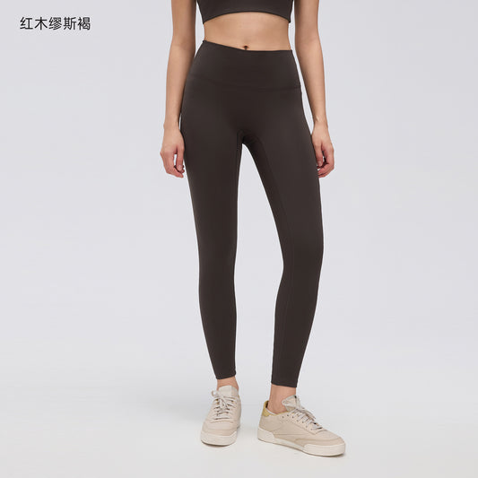 Wholesale Women’s Thermal Workout Leggings D26154 | Brushed-Interior Slim-Fit Winter Activewear | fouregg - Mahogany Muse Brown