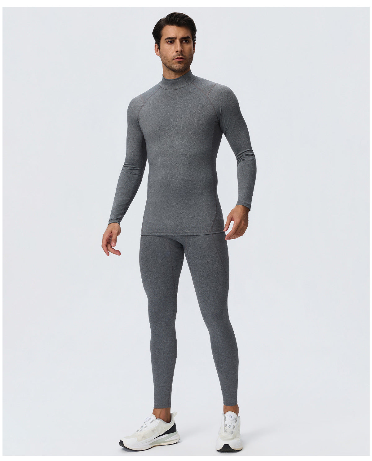 Wholesale Men’s Sculpting Workout Set | High-Stretch Long-Sleeve Shirt & Slim-Fit Gym Pants | fouregg