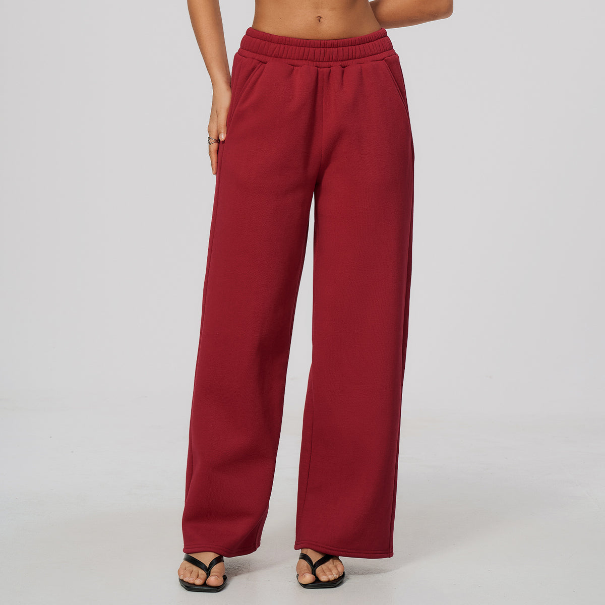 Wholesale Women’s Fleece Sports Pants | Bulk Warm Casual & Fitness Sweatpants 3615 | fouregg - Cherry Red