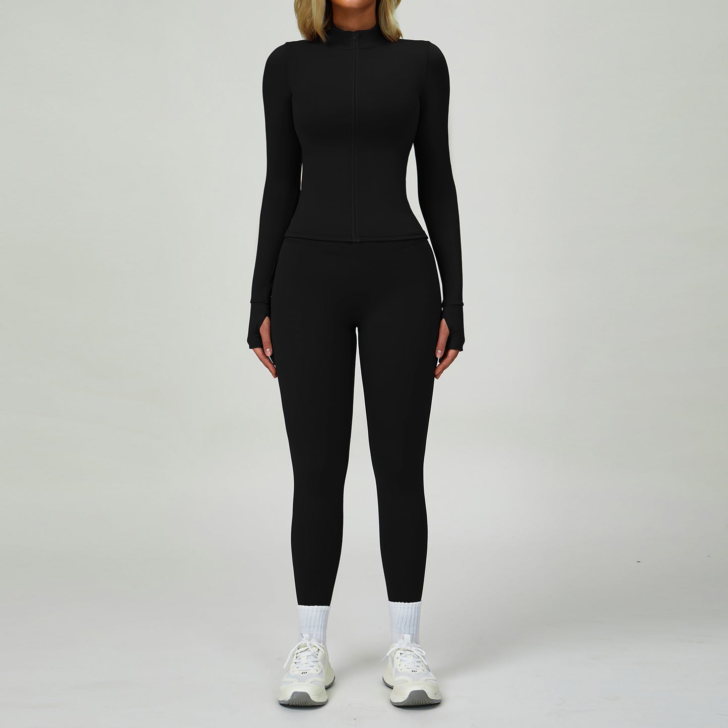 08/2022 nude yoga clothing women's autumn and winter zipper long-sleeved fitness clothing set body running fitness sportswear 6116