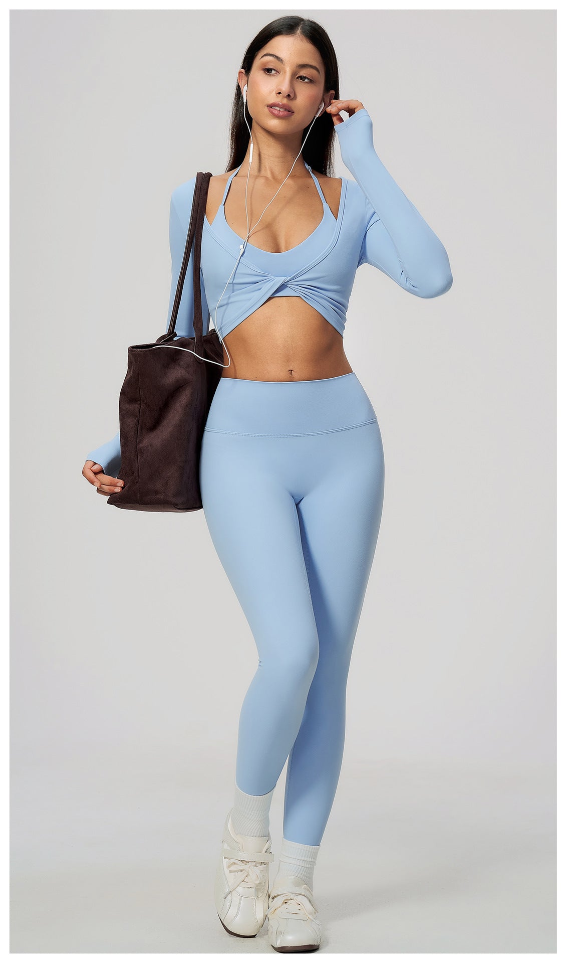 Wholesale Women’s Brushed Pilates Top 5529 | High-Stretch Breathable Cropped Workout Shirt | fouregg
