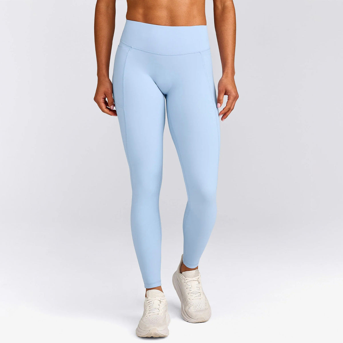 Wholesale Women’s Activewear Leggings | High-Stretch Running Tights with Side Pockets | fouregg - Air Blue
