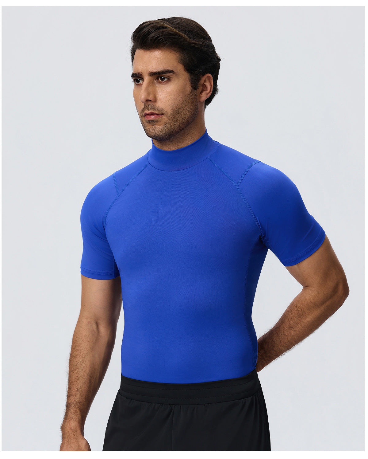 Wholesale Men’s Sculpting Workout Shirt 61207 | Slim-Fit Short Sleeve Running & Training Top | fouregg