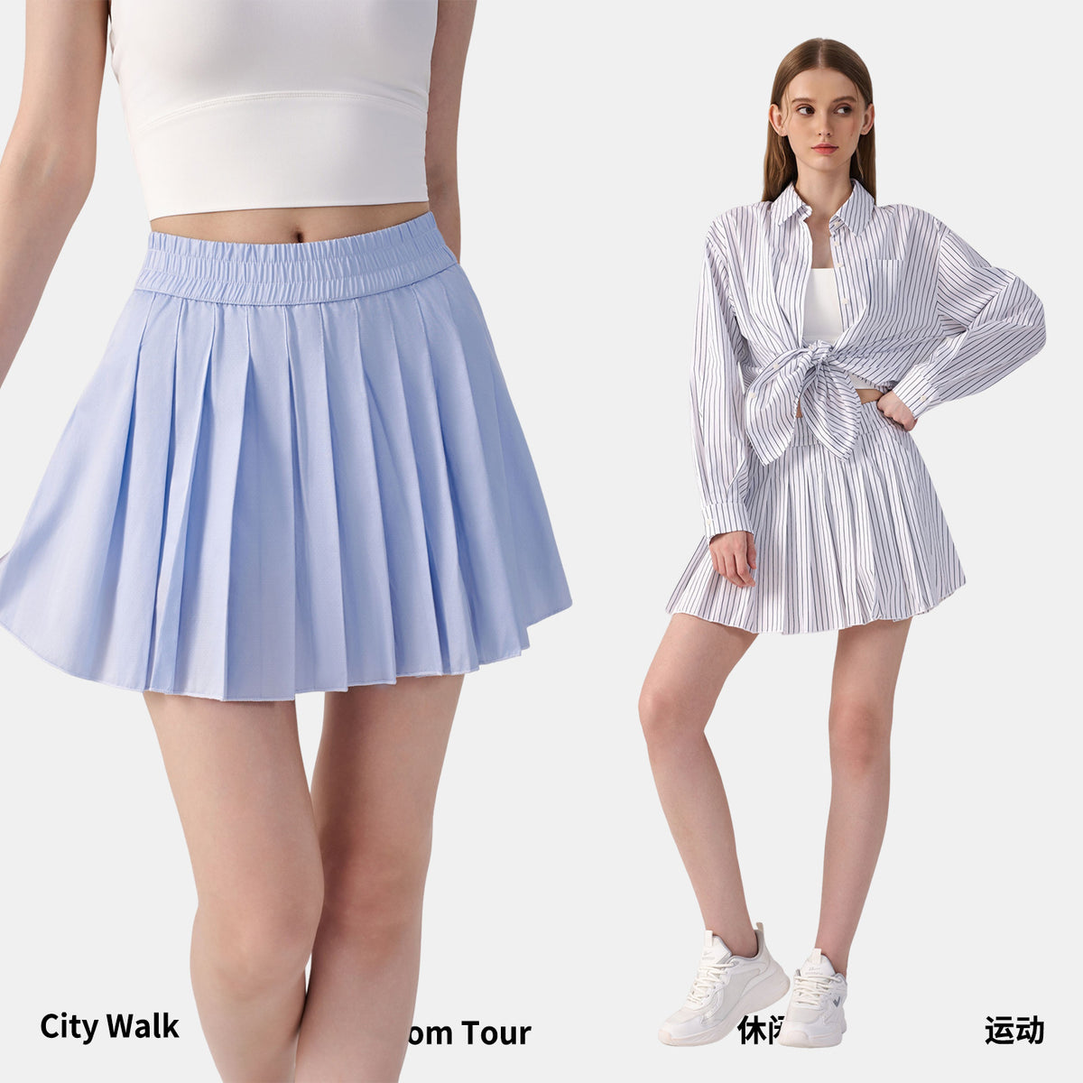 Wholesale Women’s Pleated Tennis Skirt | Bulk A-Line Workout & Fitness Skorts | fouregg