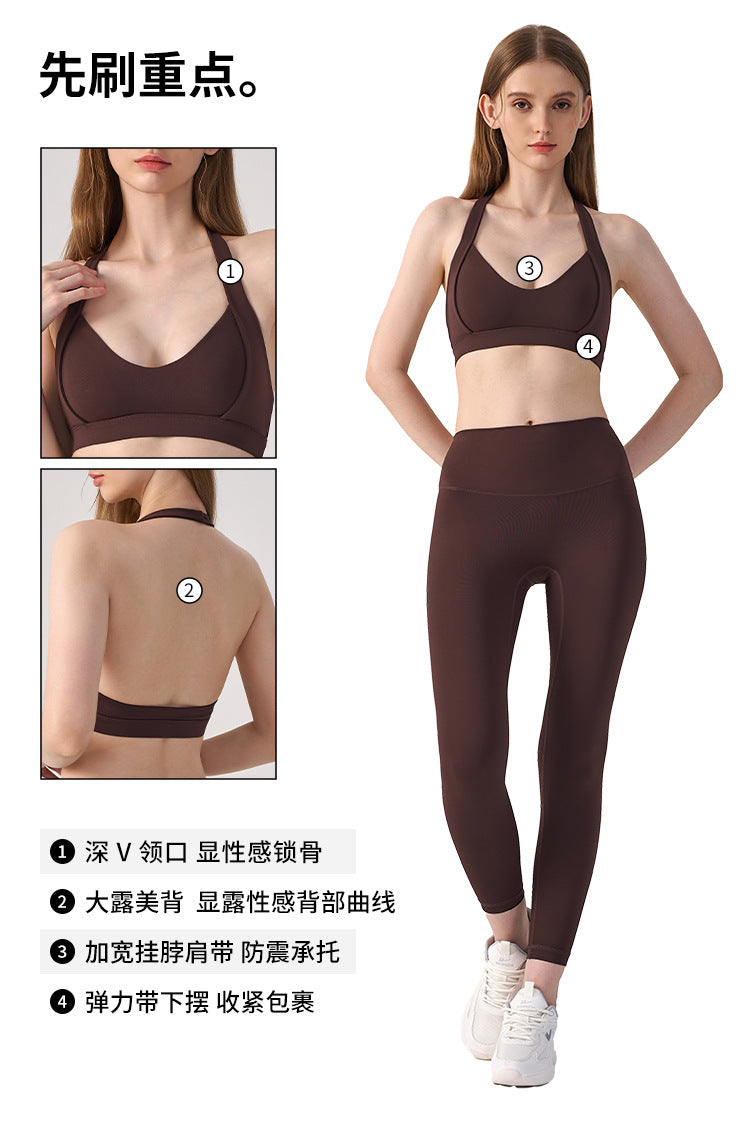Wholesale Women’s Open-Back Sports Bra | Shockproof Supportive Yoga & Running Crop Top | fouregg