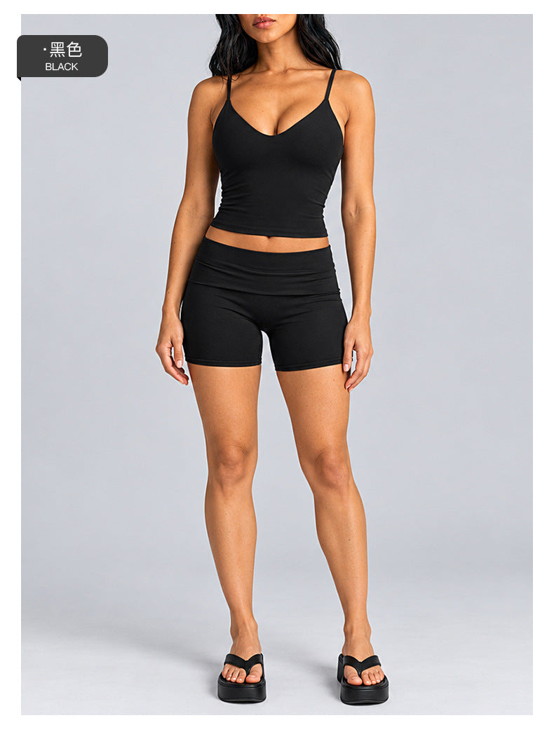 Wholesale Women’s Activewear Set | Quick-Dry Backless Sports Tank & High-Waisted Workout Pants | fouregg