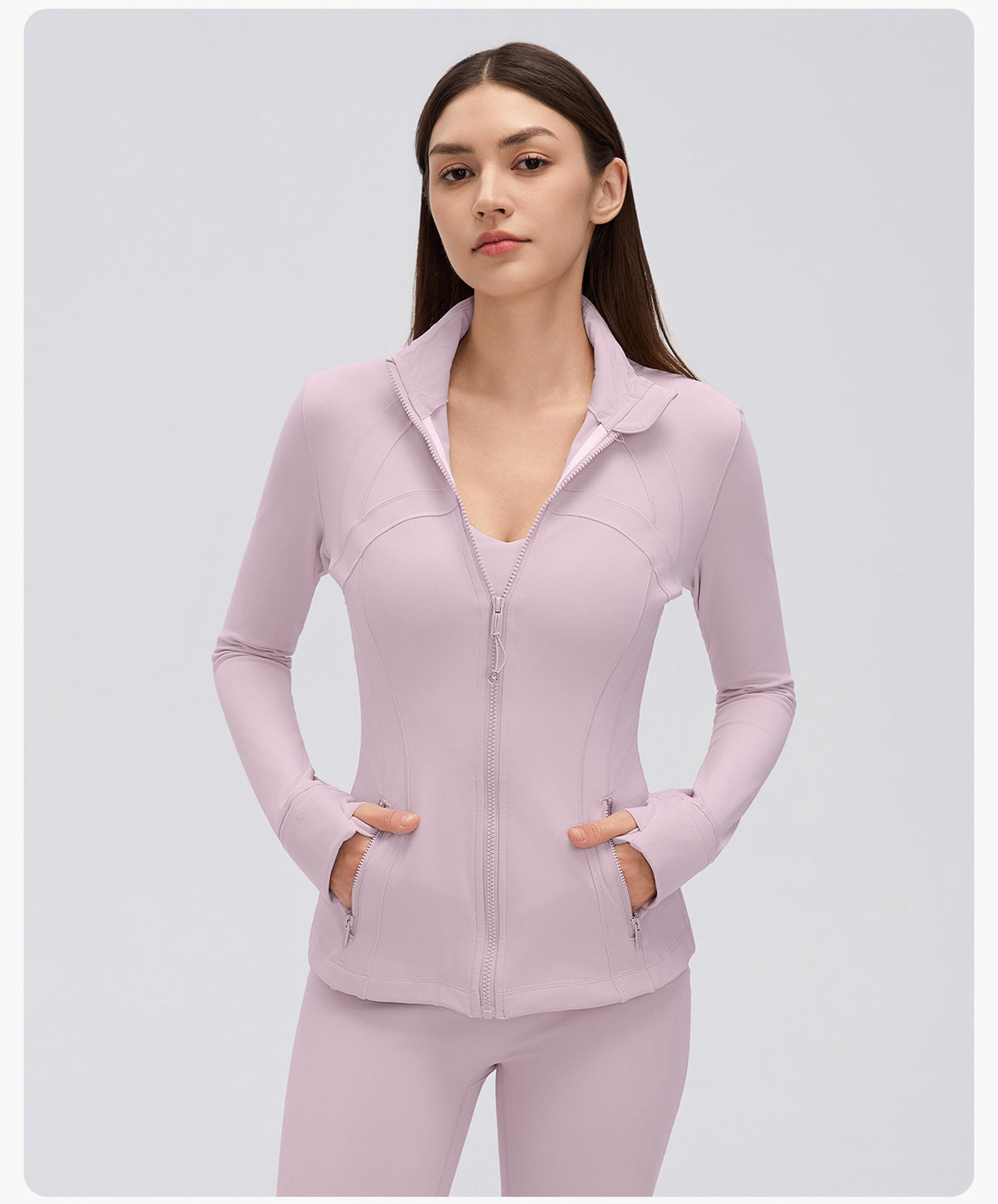 Wholesale Women’s Winter Activewear Jacket D26126 | Slimming High-Neck Outdoor Cycling & Fitness Top | fouregg