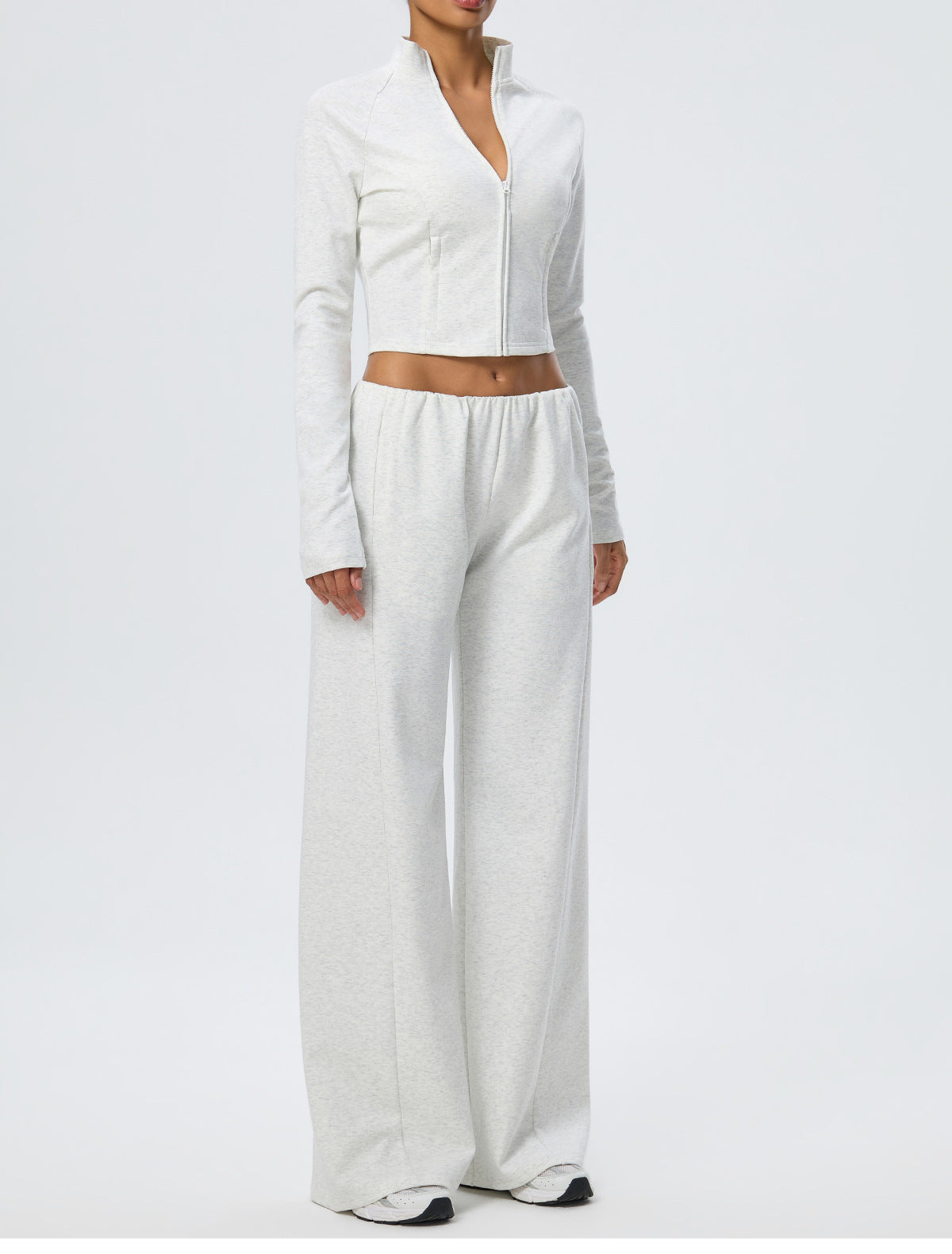 Wholesale Thermal Activewear Set | Cotton-Feel Long-Sleeve Top & Wide-Leg Trousers | fouregg