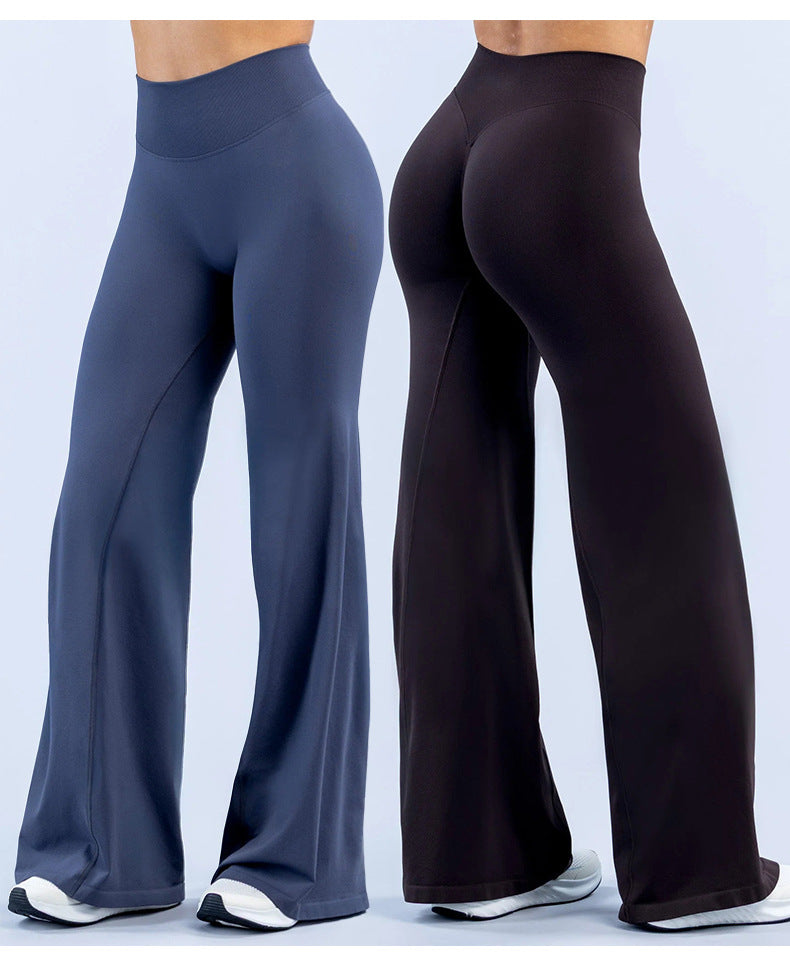 Wholesale Women’s Quick-Dry Ribbed Activewear Pants | High-Waist Straight-Leg Running & Yoga Pants | fouregg