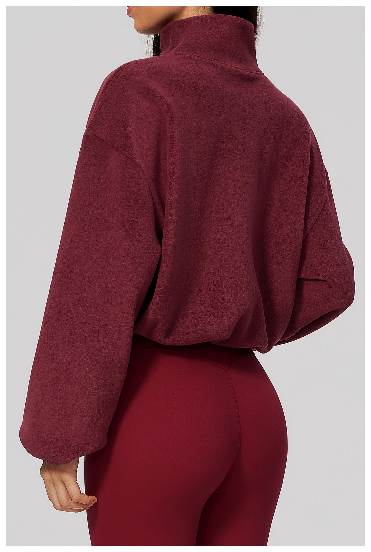 Wholesale Women’s Half-Zip Sports Top | Bulk Relaxed-Fit Color Block Sweatshirt 3619 | fouregg
