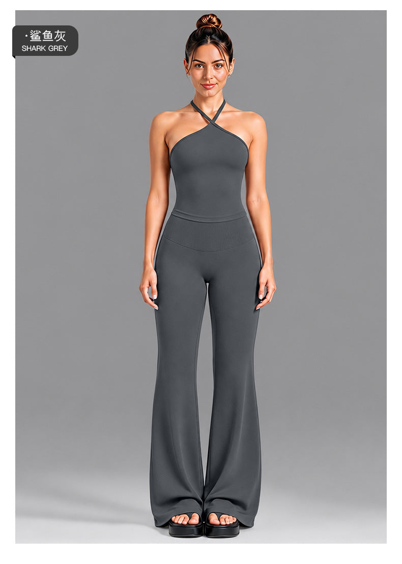 Wholesale Women’s Activewear Set | Contrast Stripe Workout Top & Casual Fitness Leggings | fouregg