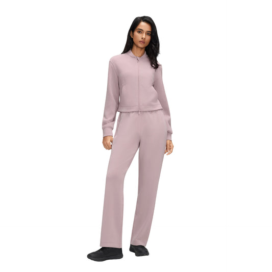 Wholesale Women’s Casual Activewear Set | Relaxed Cropped Sports Jacket & Straight-Leg Trousers | fouregg