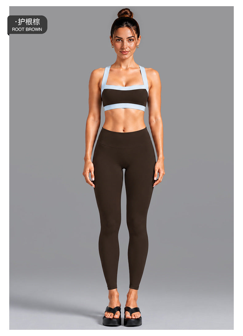 Wholesale Women’s Activewear Set | Contrast-Color Yoga Bra & Pilates Fitness Pants | fouregg