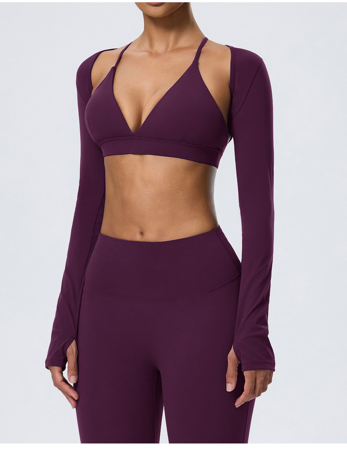 Wholesale Women’s Double-Brushed Yoga Set | Bulk 3-Piece Sculpting Fitness & Running Wear | fouregg