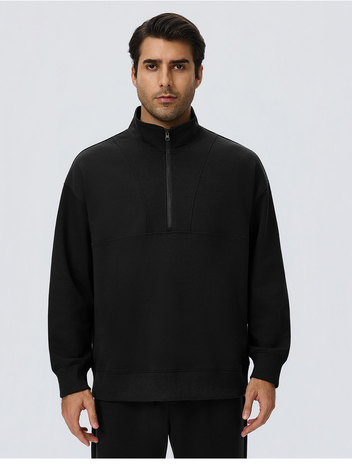 Wholesale Men’s Half-Zip Sports Pullover | Bulk Relaxed-Fit Thermal Workout Top 61531 | fouregg