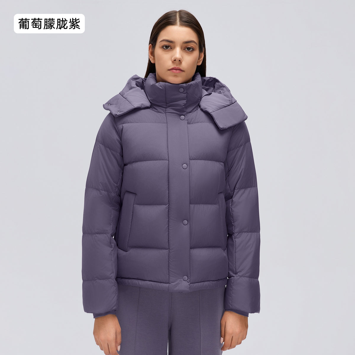 Wholesale Women’s Thickened Down Puffer Jacket D26150 | Slim-Fit Adjustable-Waist Winter Outerwear | fouregg - Grape Mauve