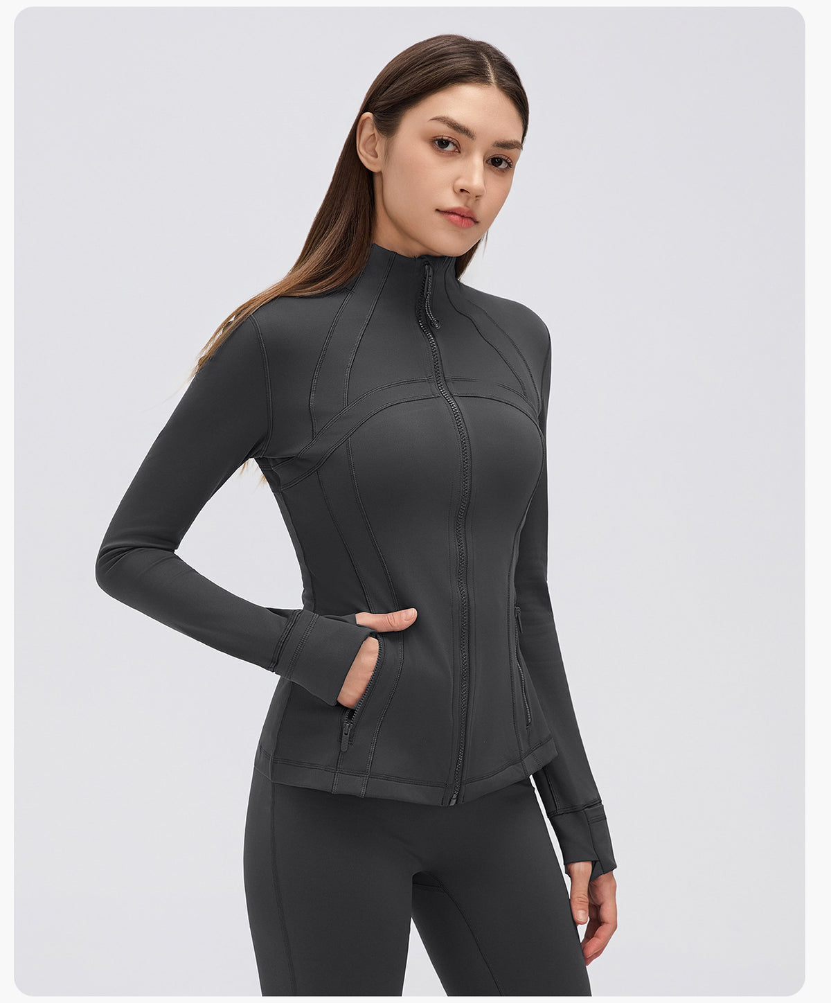 Wholesale Women’s Winter Activewear Jacket D26126 | Slimming High-Neck Outdoor Cycling & Fitness Top | fouregg