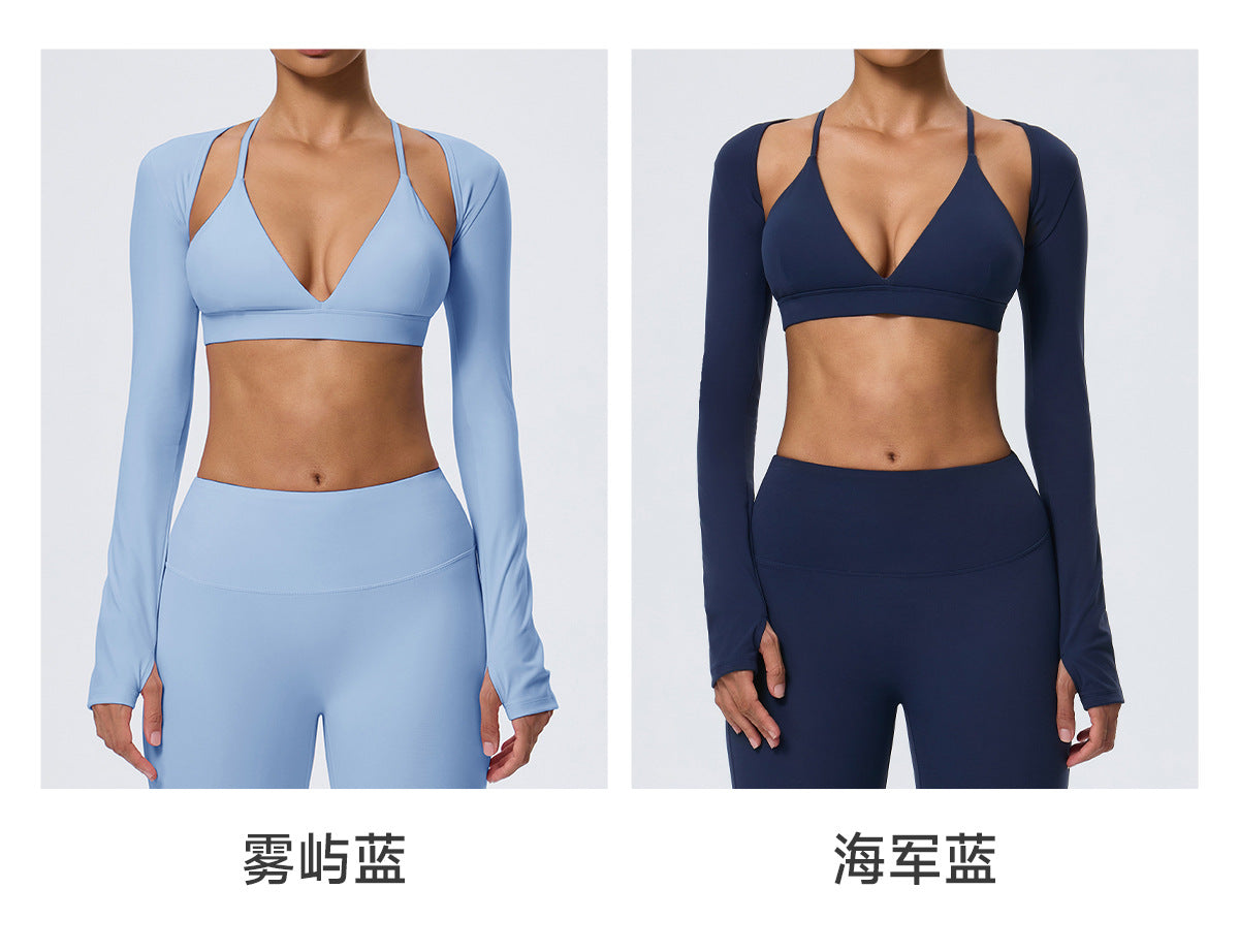 Wholesale Women’s 2-Piece Activewear Set | Bulk Fitted Long-Sleeve Workout & Yoga Wear | fouregg