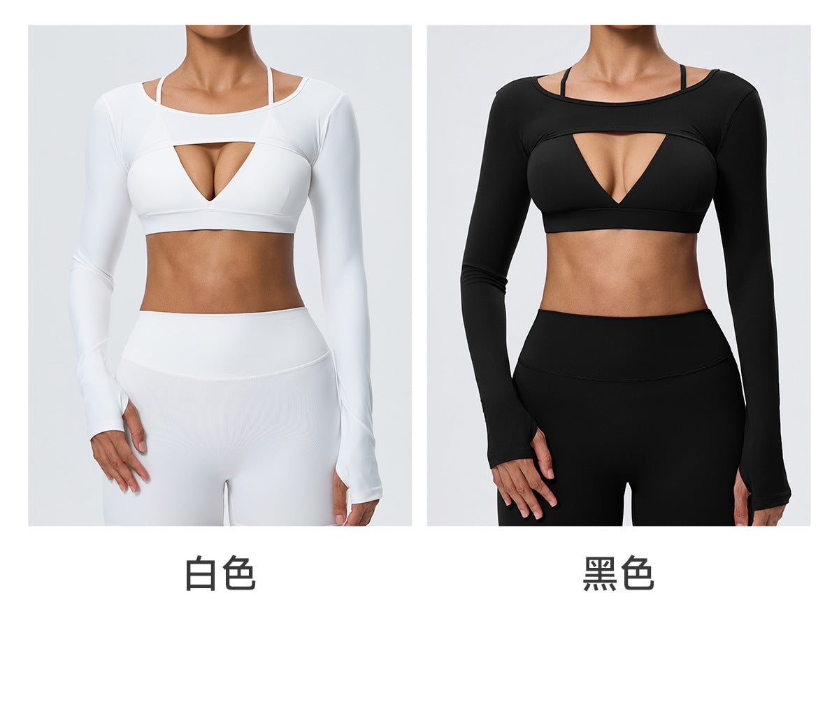 Wholesale Women’s Long-Sleeve Yoga Cover-Up | Bulk Stretch Activewear 62538 | fouregg