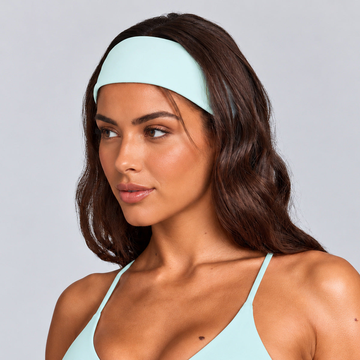 Wholesale Fitness Headband | Moisture-Wicking Workout Hairband for Cycling & Pilates | fouregg - Light Blue / M
