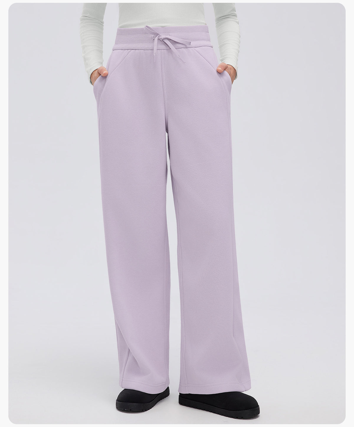 Wholesale Women’s Winter Sweatpants D26116 | Relaxed Straight-Leg Warm-Up Trousers with Elastic Waist | fouregg